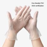 Custom Pvc Disposable Gloves Food Grade Transparent Good Elasticity Thin