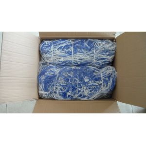 Striped Soccer Goal Net Knotted Polyethylene Square 120mm Mesh