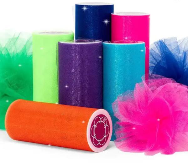 Quality Shine Glitter Nylon Tulle Fabric Roll Customizable Tulle Rolls for sale