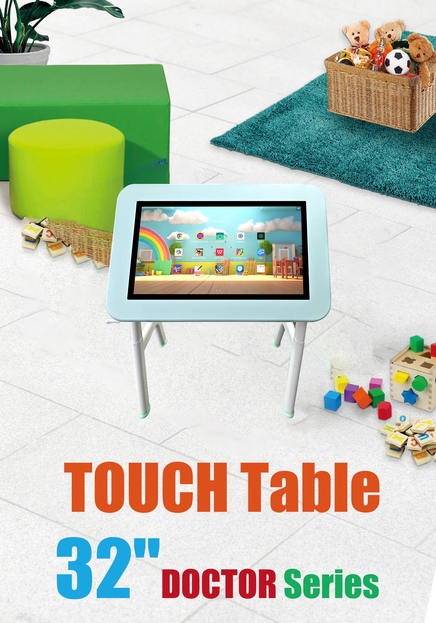 Kids Android Interactive Multi Touch Table 32 Inch for with Octa Core CPU