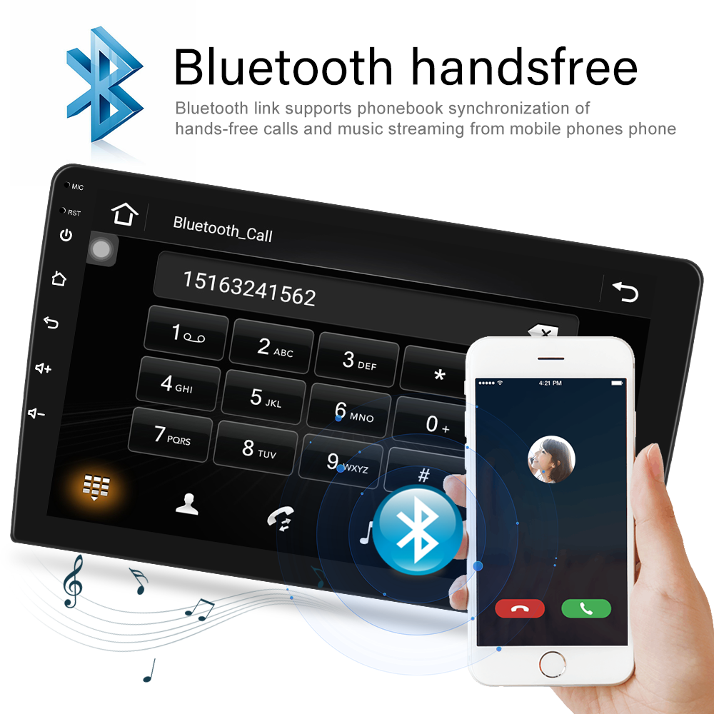 Universal 10.1 Inch Android 12 Car Radio with IPS Touch Screen and AHD 1080P Camera