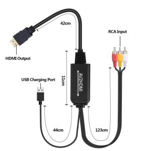 China 6.5 Feet 130g PAL NTSC 3RCA CVBS AV RCA To HDMI Converter on sale