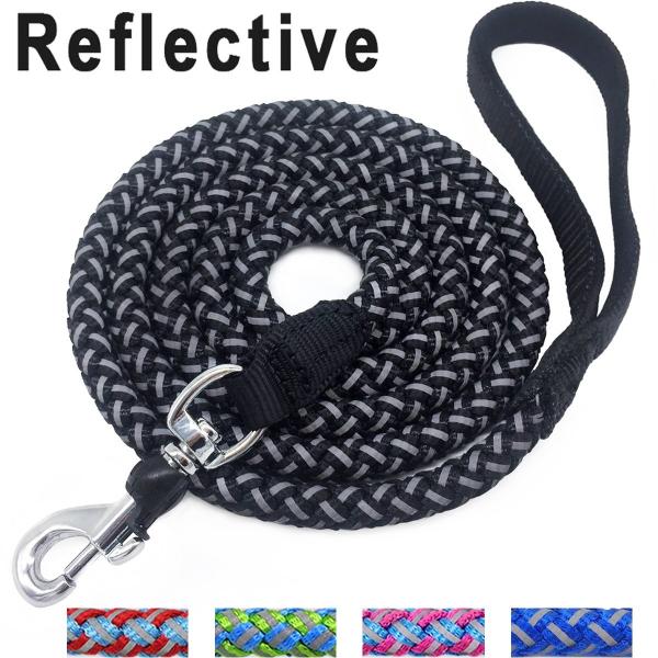 Quality 6 Foot Nylon Rope Dog Leash , Reflective Dog Leash For Large / Medium Dogs for sale