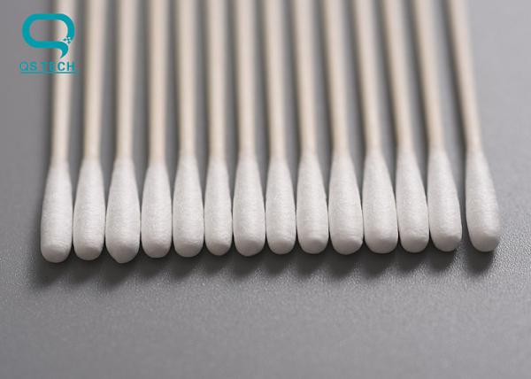 Quality Cleanroom Disposable Cotton Cleaning Swabs With Smooth Pointed Head for sale