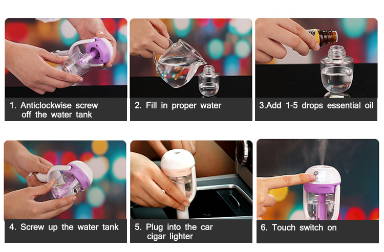 Micro 25ML/H Usb Ultrasonic Humidifier , Aroma Essence Car Diffuser 50ml 1