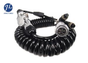 China Vehicle Rear View Camera Cable 5Pin Matal Spirale Remorque With 2CAMS on sale