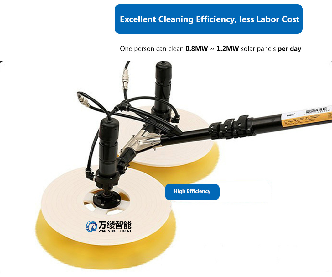 Economical and Affordable Solar Scrubbers Double-Disc Rotary Brush for Cleaning Photovoltaic Panels