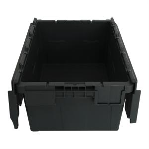 Clear Waterproof Logistic Storage Plastic Storage Box with Hinged Lid and Customized Logo