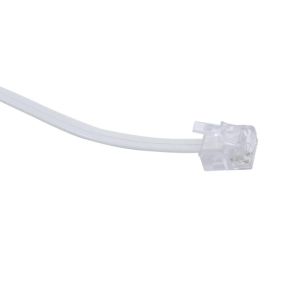 CAT3 Modular Line Rj11 Patch Cable , 2 Pairs 4 Wire Flat Telephone Patch Cord