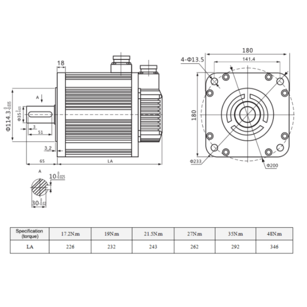 Lichuan 7.5KW 220V 23Bit 3 Phase Servo Motor With Drive Controller 180M48015B+M1532P