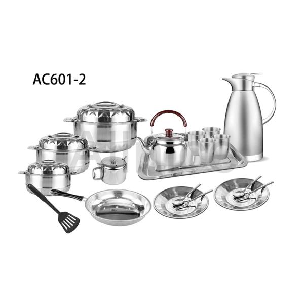 Family cookware sets stainless steel kitchenware random match style