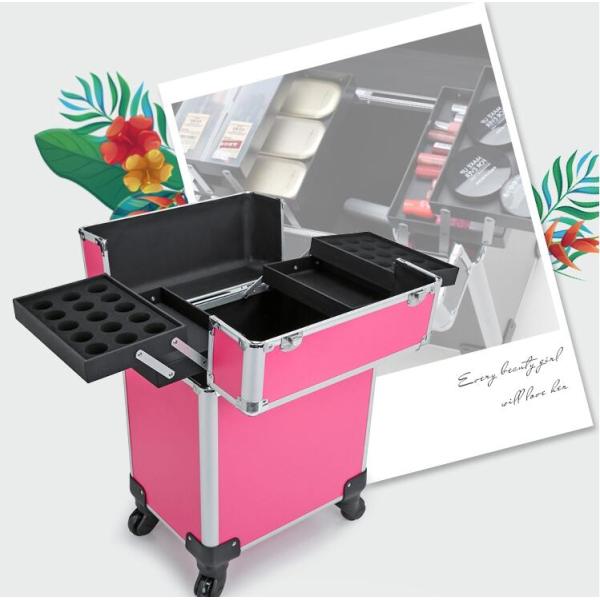 Durable Multi - Layer Makeup Vanity Case 340*245*410mm For Long Trips