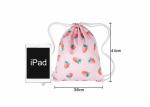 Customized Adjustable Strap Cotton Drawstring Backpack Unisex Pink Bag