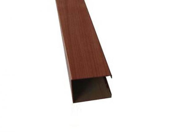 Quality Powder Coated Aluminium Channel Profiles Slotted Wood Grain Different Sized for sale