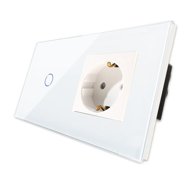 Bingoelec 1 Gang 1 Way Wi-Fi Touch Switch With Germany Socket EU Standard