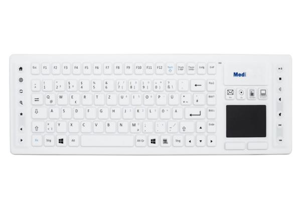 Quality Multi Media NEMA4 Washable Medical Keyboard Wireless With Built In Touchpad for sale