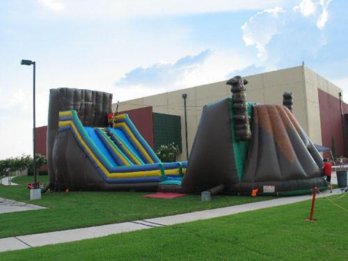 Quality Mobile Inflatable Obstacle and Zip Line For Playground Children Games for sale