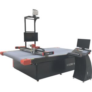 Blue Frame Silver Case Fiberboard Cutting Machine with Intelligent Computer