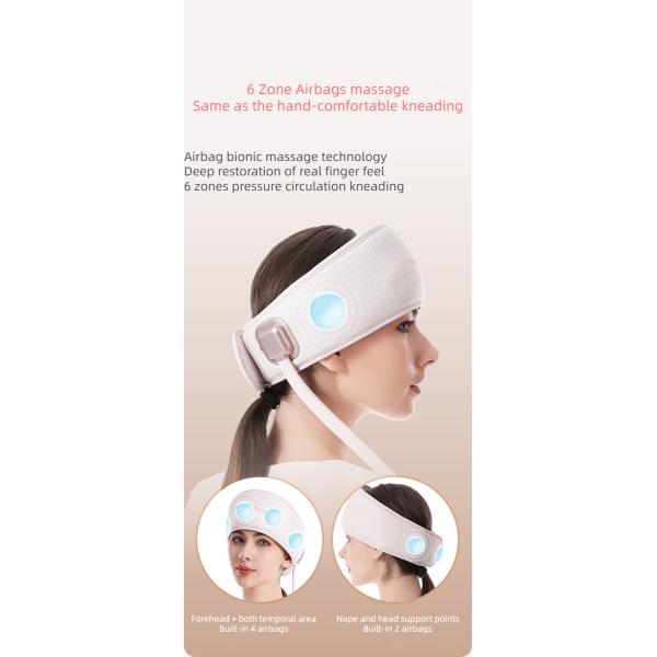 Electric Relaxing Head Massager Heating Wrap 6 Zone Airbag Head Spa Equipment