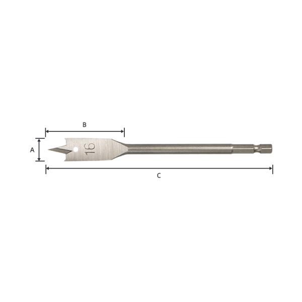 25mm Wood Paddle Spade Drill Bits High Carbon Steel For Hardwood Plastic Drilling
