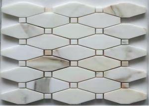 Buy cheap Hexagon / French Pattern Marble Basketweave Floor Tile Anti - Stain Mosaic Bathroom Tiles product