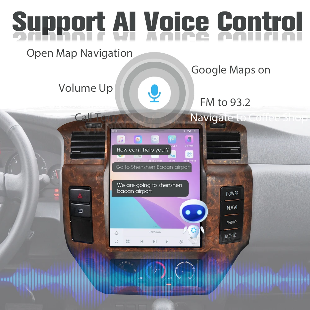 Aftermarket Touchscreen Y61 Nissan Patrol Head Unit 2004-2019 GPS For Car