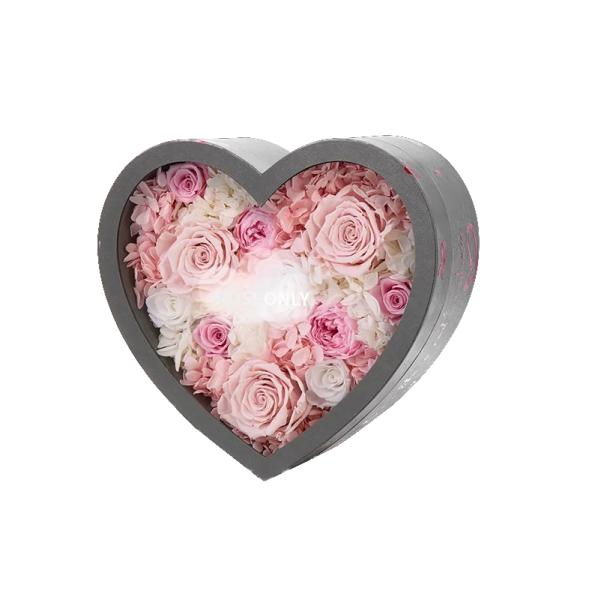 Custom Design Cardboard Heart Shape Packaging Gift Flower Box with Luxury Printing