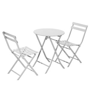 China Full Steel Outdoor Garden Folding Table And Chairs Dining Set H73cm on sale