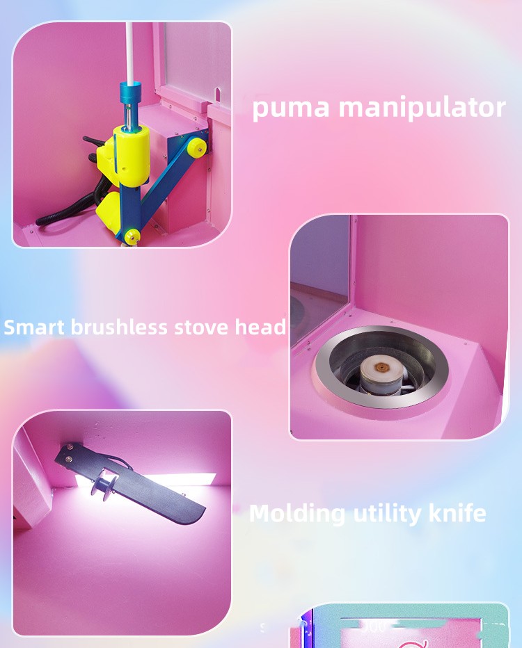 Customized Automatic Mini Cotton Candy Machine Vending Plastic Material