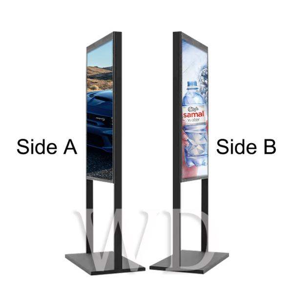 Quality Floor Stand Adjustable Length 2500cd/M² Advertising Kiosk Display Dual Screens for sale