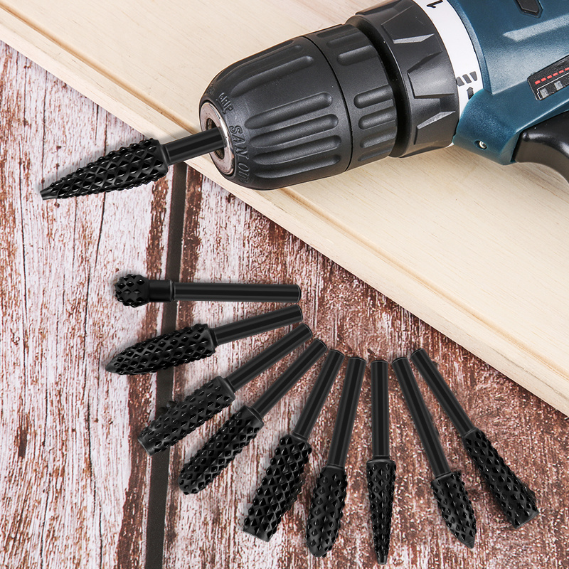 5 PCS/Set Wood Bits Grinding Woodworking Hand Tool Rotary Craft Files High Quality 1/4&quot; Shank Rotary Rasp File Rasp Burrs