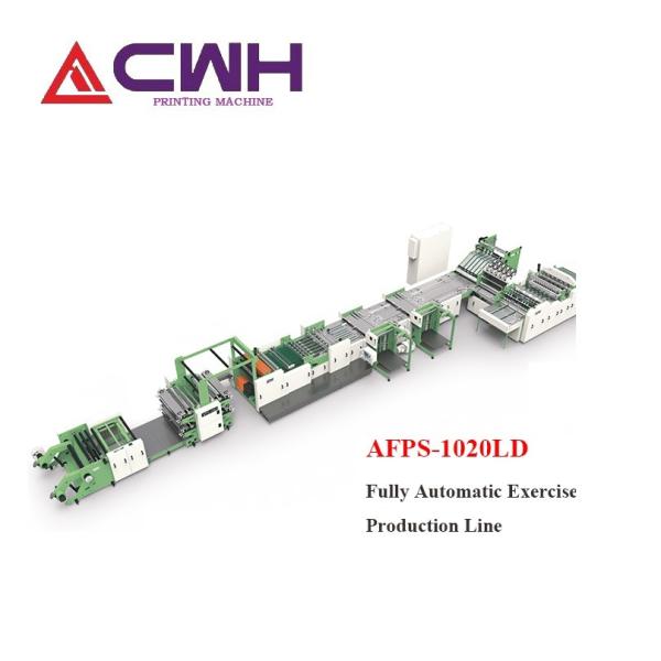 CE Book Production Line For Staple Binding Exercise Book Flexo Print 1 / 2 / 3 /