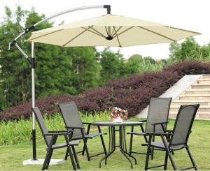 China Large Silver Beach Sunshade Umbrella 270cm 300cm Side Mount Patio Umbrella on sale