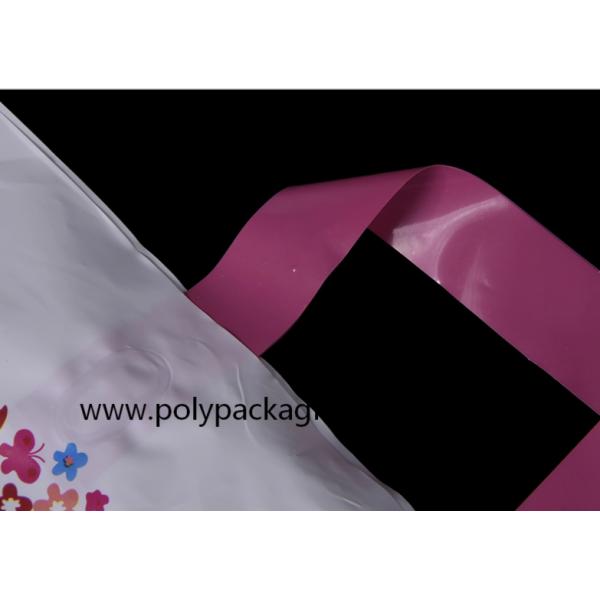 60 Micron LDPE Plastic Handle Bag For Clothing Packaging