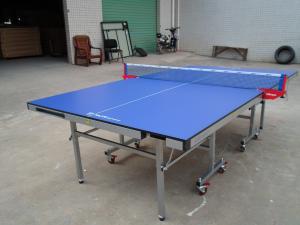 China MDF Top And Edge Free Single Folding Ping Pong Table , Easy To Store Rackets And Balls on sale