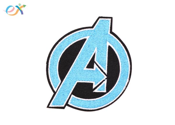 Quality Custom Logo Embroidered Letter Patches Polyester Fabric Round Shape for sale