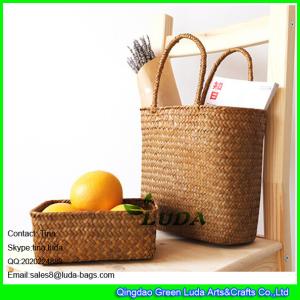 LUDA handmade seagrass straw bag and storage bin sets