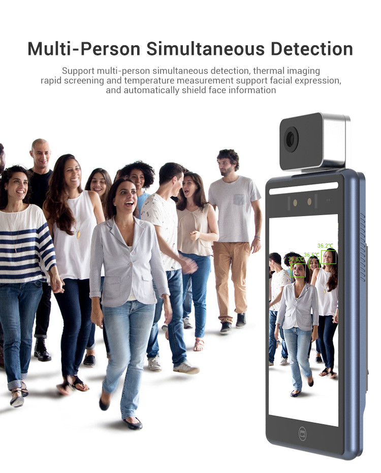 Yecon 8 Inch Face Recognition Time Attendance System Biometric Access Control