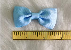 China Blue Fabric Polyester Grosgrain hair clip bow for girls headwear accessories on sale