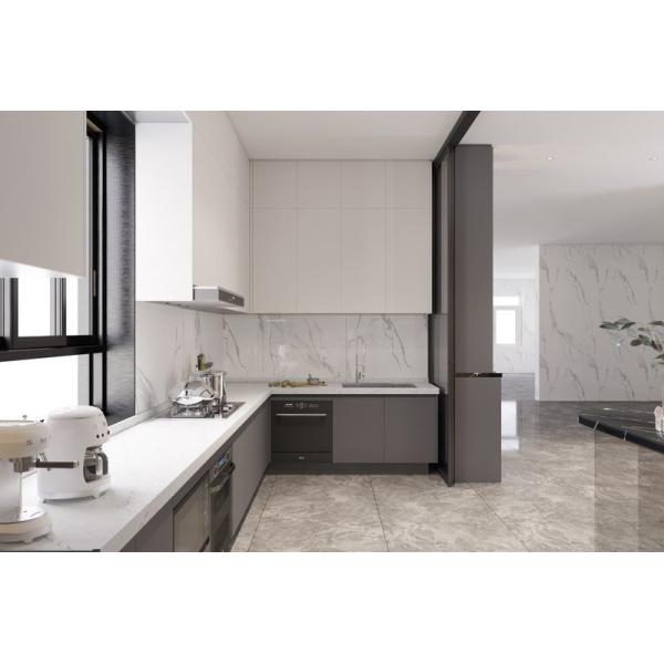 Gray And Off-White Stainless Steel Kitchen Cabinet With Double Wine Cabinet - interior organization