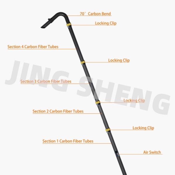 ODM Gutter Vacuum Pole 15ft Carbon Fibre Gutter Pole For Villa Roof Drain