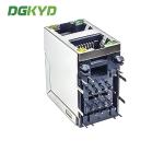 DGKYD59212188AB1A1DY1E006 90 Degree Side Plug 2X1 RJ45 Multiple Port Connectors