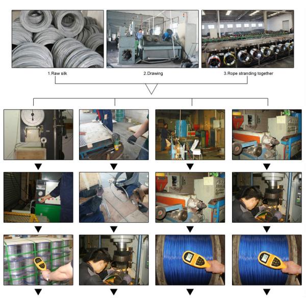 galvanized PVC Coated Wire Rope For Aquaculture 1570-1960MPA Tensile Strength