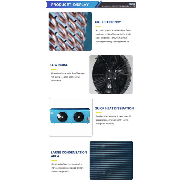 Storage Double Effect Air Cooled Cooler Condensate Mini Fridge Salt Chiller Tube Ice 5Hp Coldroom Cooling Coil Fan Evaporator