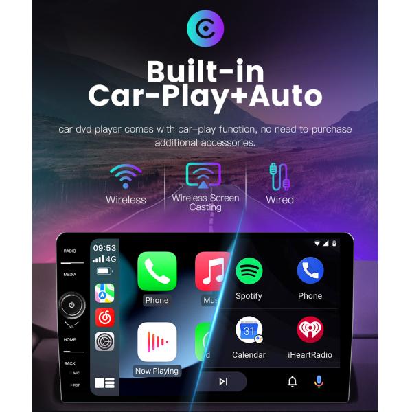 TS18 Stereo Knob Android Car Radio with 360 Degree Rotation and 1280*800 Resolution