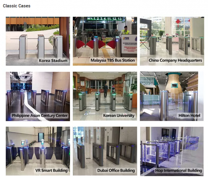 Brushless Motor Swing Barrier Gate For Office Building / Pedestrian Swing Barrier 600-900mm 1