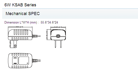6W KSAB Series With Wide Range Switching Power Adapters For General I.T.E Use, Set-top-box