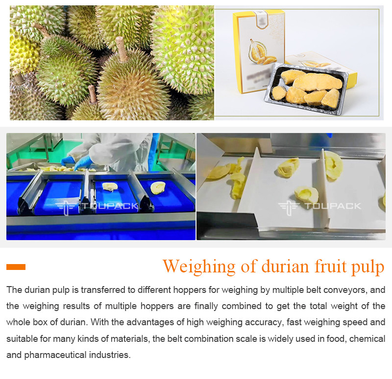 Convey Belt Orange Durian Packaging Weight Combination Scale For Fruit And Vegetable