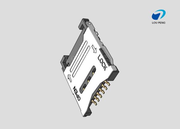 Quality SIM Connectors, SIM Card Connectors, 2FF mini SIM Compatible Card, 6 Position, 2.54mm [.1in] Centerline,SMT for sale