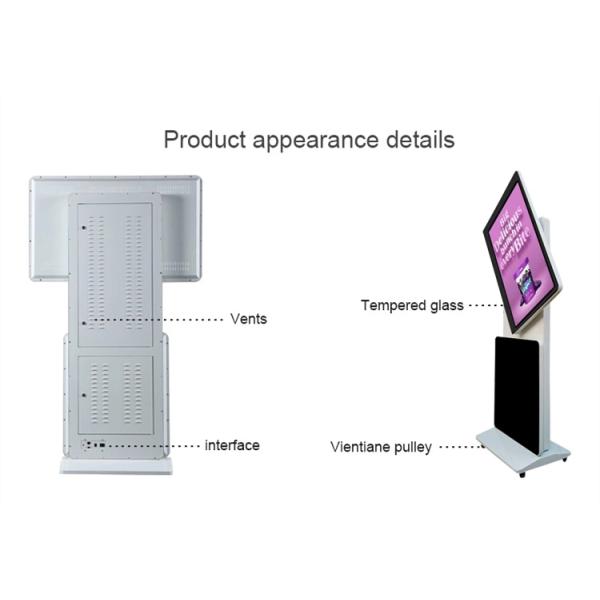 Aluminum Frame Floor Stand Digital Signage Monitor Window Touch Screen 55 Inch